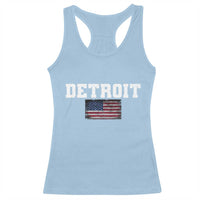 Classic Detroit Racerback Tank Top Retro Varsity Vintage Team Name USA Flag - Wonder Print Shop