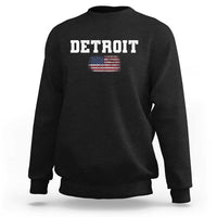 Classic Detroit Sweatshirt Retro Varsity Vintage Sports Team Name USA Flag - Wonder Print Shop