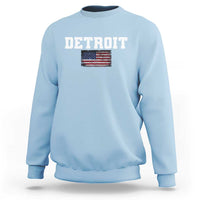 Classic Detroit Sweatshirt Retro Varsity Vintage Sports Team Name USA Flag - Wonder Print Shop