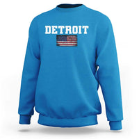Classic Detroit Sweatshirt Retro Varsity Vintage Sports Team Name USA Flag - Wonder Print Shop