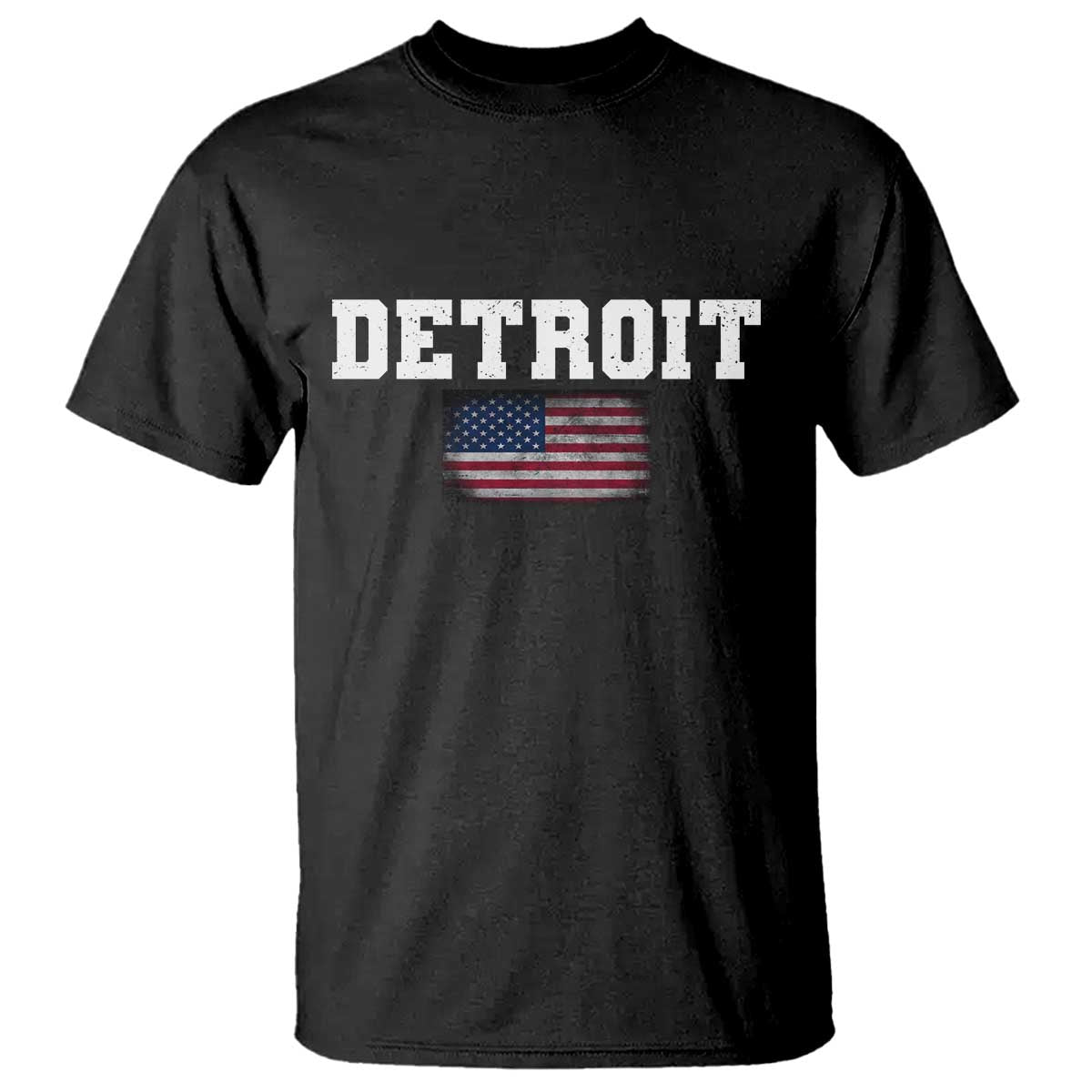 Classic Detroit T Shirt Retro Varsity Vintage Sports Team Name USA Flag - Wonder Print Shop