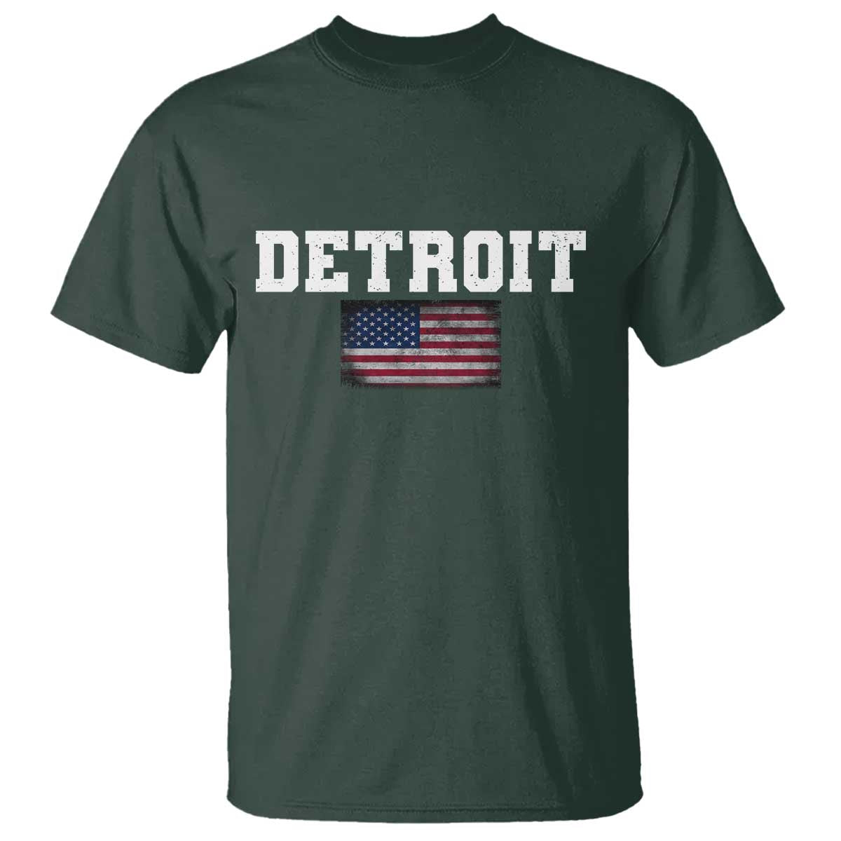 Classic Detroit T Shirt Retro Varsity Vintage Sports Team Name USA Flag - Wonder Print Shop
