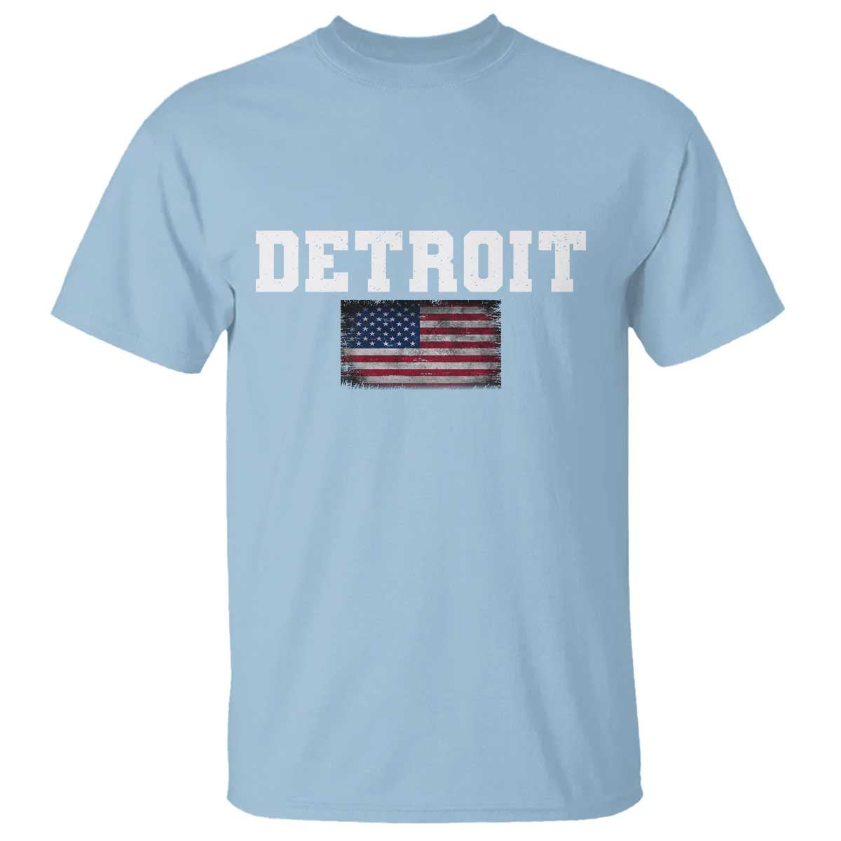 Classic Detroit T Shirt Retro Varsity Vintage Sports Team Name USA Flag - Wonder Print Shop