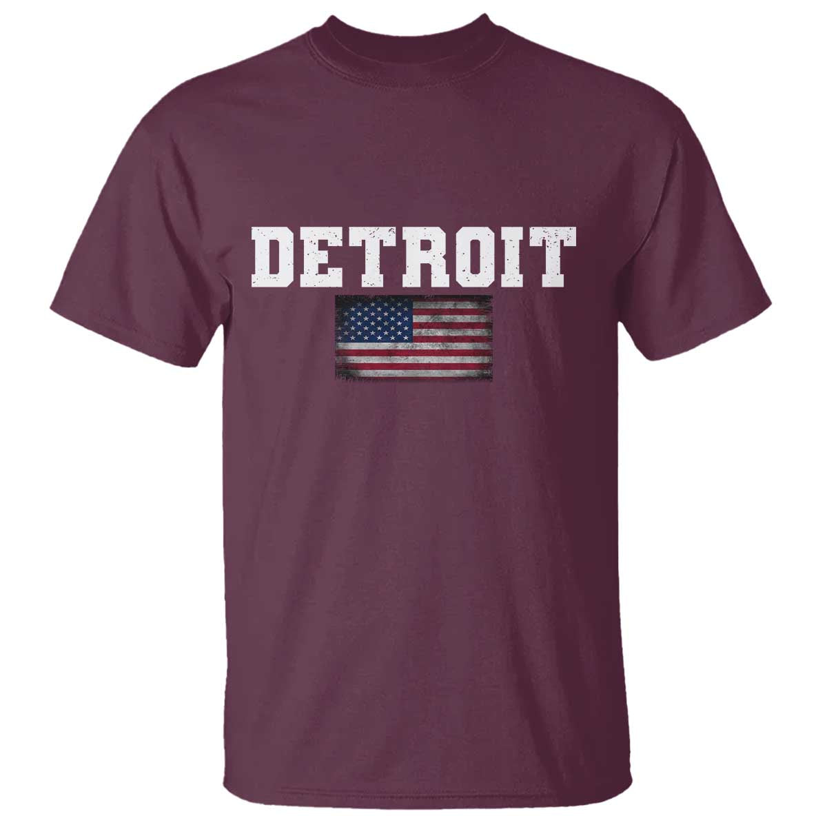 Classic Detroit T Shirt Retro Varsity Vintage Sports Team Name USA Flag - Wonder Print Shop