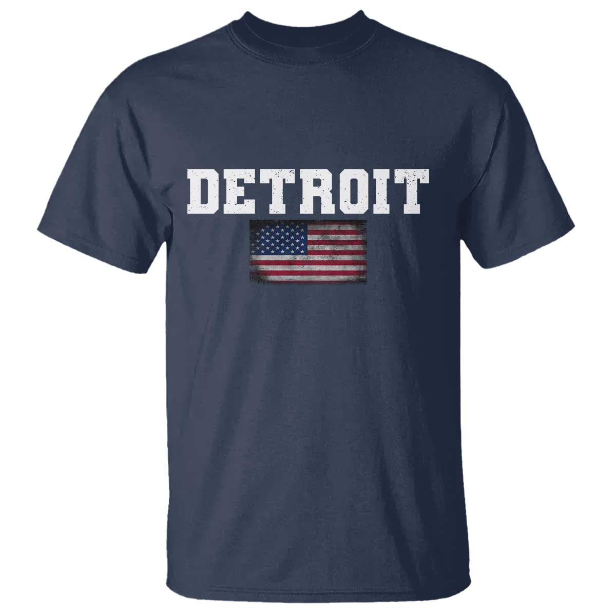 Classic Detroit T Shirt Retro Varsity Vintage Sports Team Name USA Flag - Wonder Print Shop