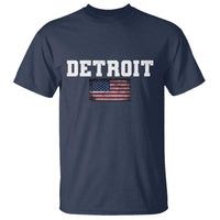Classic Detroit T Shirt Retro Varsity Vintage Sports Team Name USA Flag - Wonder Print Shop