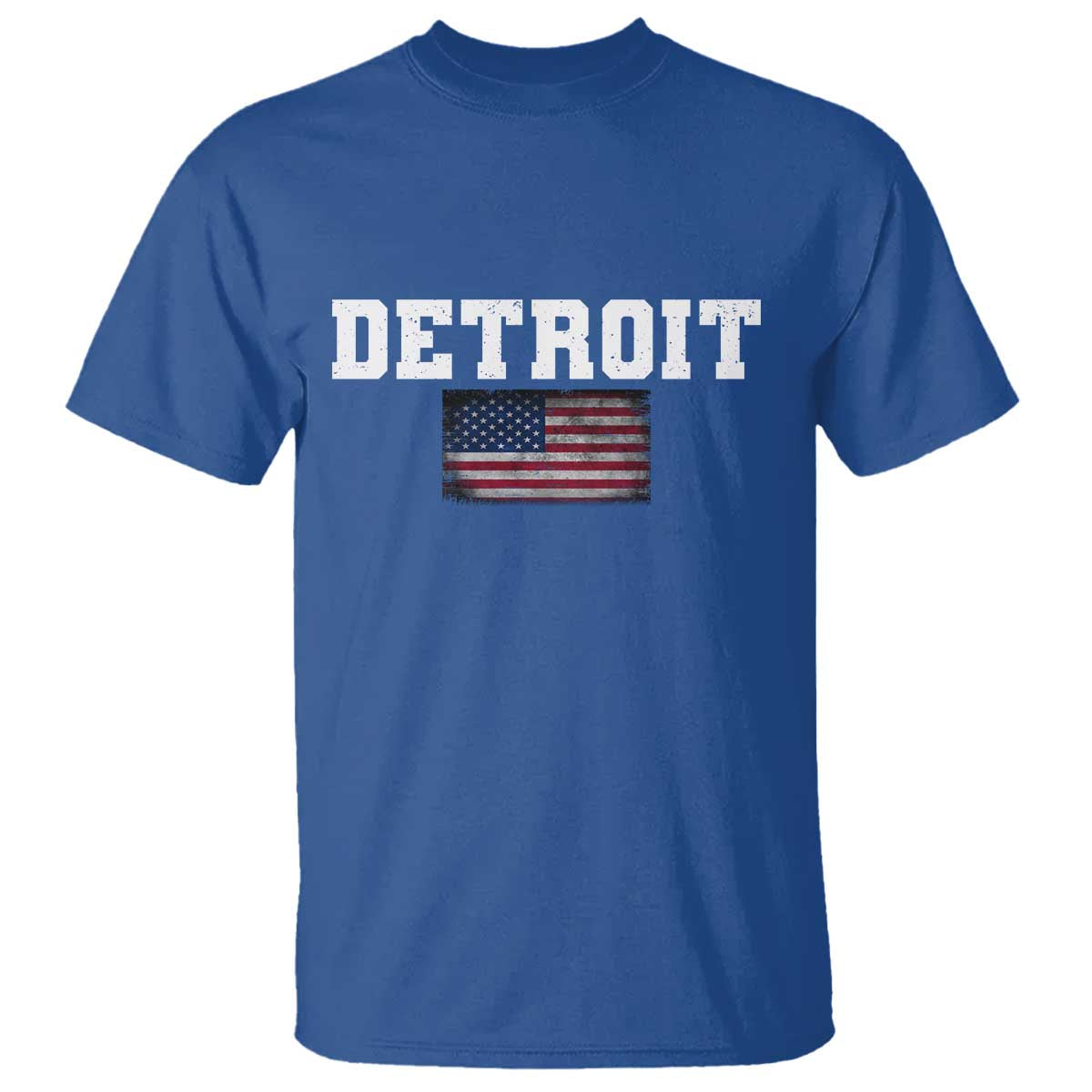 Classic Detroit T Shirt Retro Varsity Vintage Sports Team Name USA Flag - Wonder Print Shop