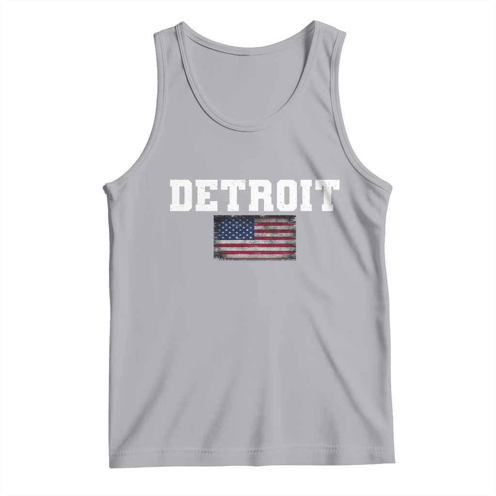Classic Detroit Tank Top Retro Varsity Vintage Sports Team Name USA Flag - Wonder Print Shop