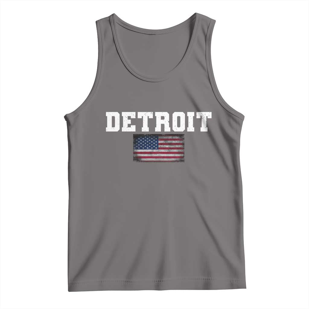 Classic Detroit Tank Top Retro Varsity Vintage Sports Team Name USA Flag - Wonder Print Shop