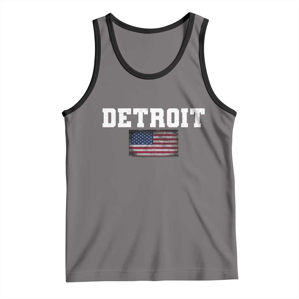Classic Detroit Tank Top Retro Varsity Vintage Sports Team Name USA Flag - Wonder Print Shop