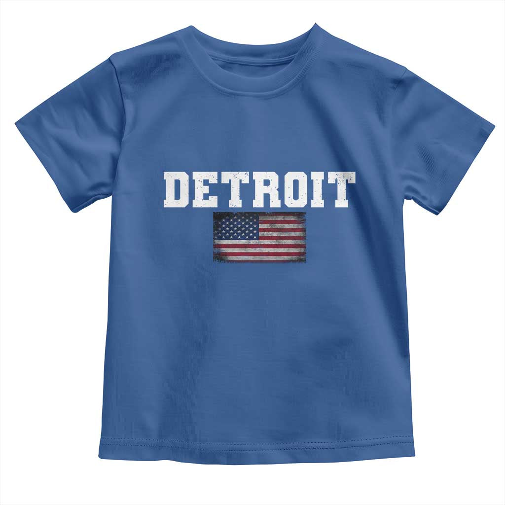 Classic Detroit Toddler T Shirt Retro Varsity Vintage Team Name USA Flag - Wonder Print Shop