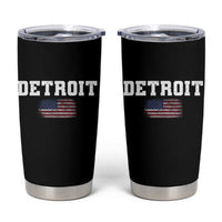 Classic Detroit Tumbler Cup Retro Varsity Vintage Sports Team Name USA Flag - Wonder Print Shop