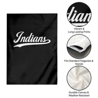 Retro Script Indians Garden Flag Vintage Sports Team Name - Wonder Print Shop