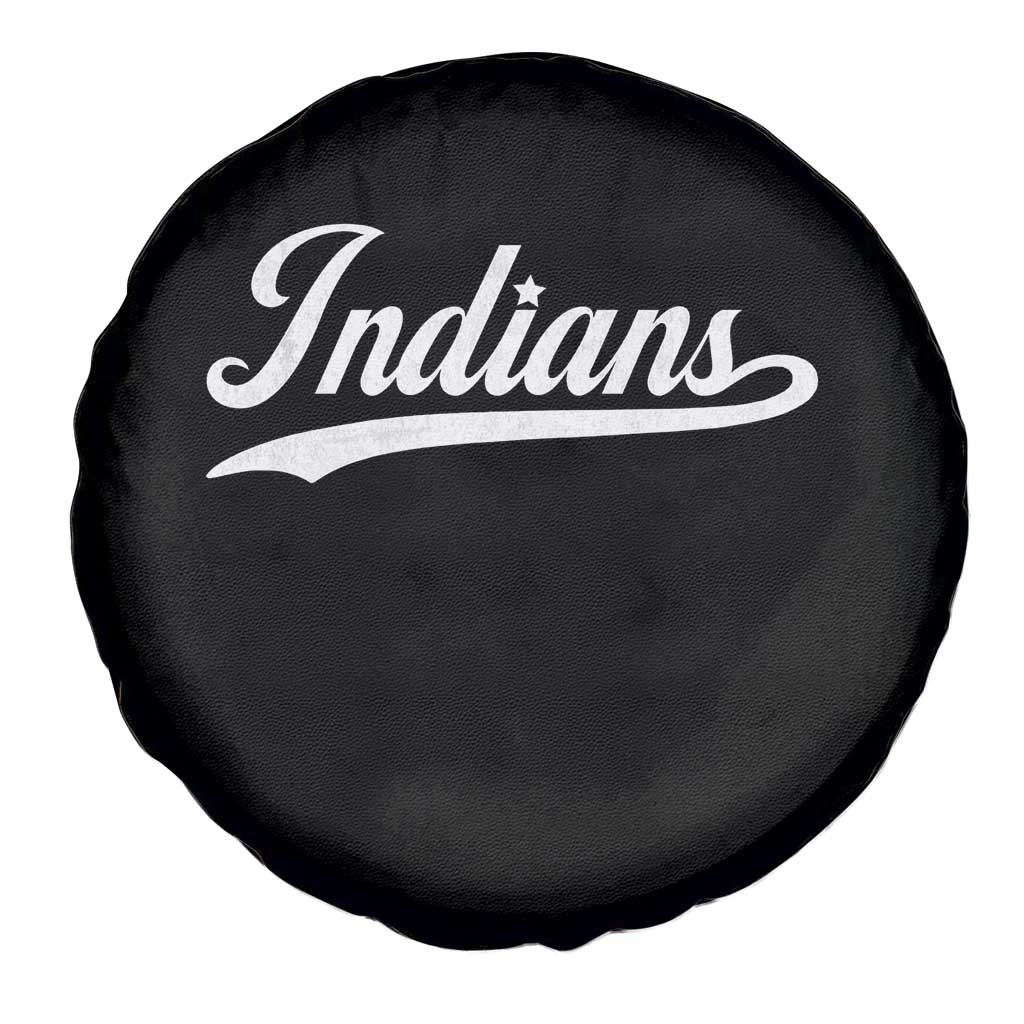 Retro Script Indians Spare Tire Cover Vintage Sports Team Name - Wonder Print Shop