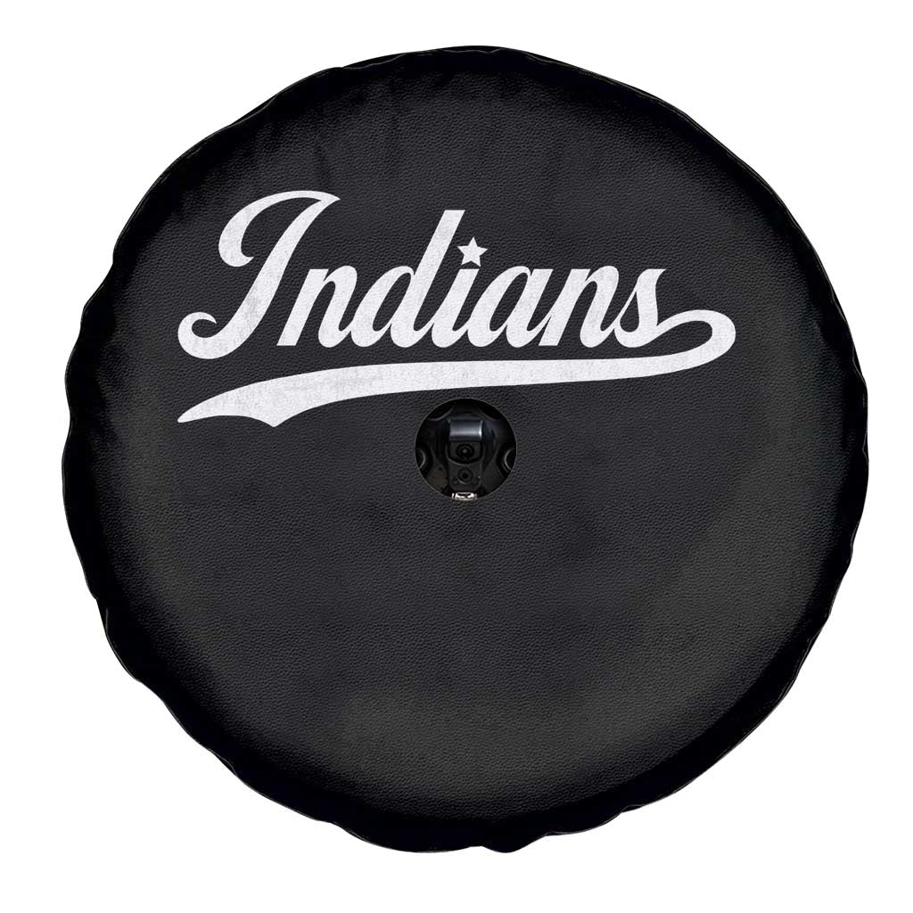 Retro Script Indians Spare Tire Cover Vintage Sports Team Name - Wonder Print Shop