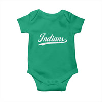 Retro Script Indians Baby Onesie Vintage Team Name - Wonder Print Shop