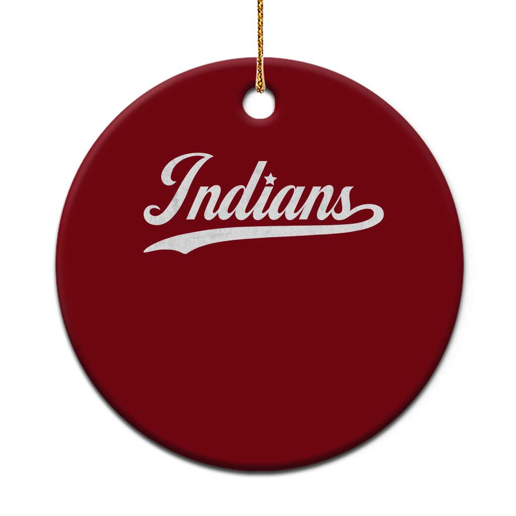 Retro Script Indians Ceramic Ornament Vintage Sports Team Name - Wonder Print Shop