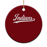 Retro Script Indians Ceramic Ornament Vintage Sports Team Name - Wonder Print Shop