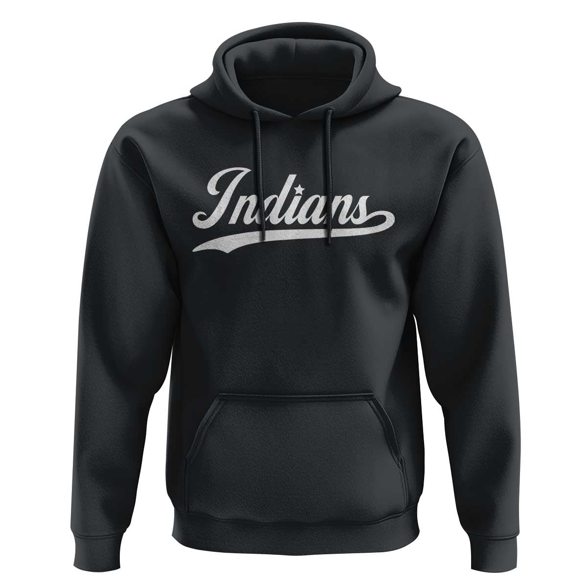 Retro Script Indians Hoodie Vintage Sports Team Name - Wonder Print Shop