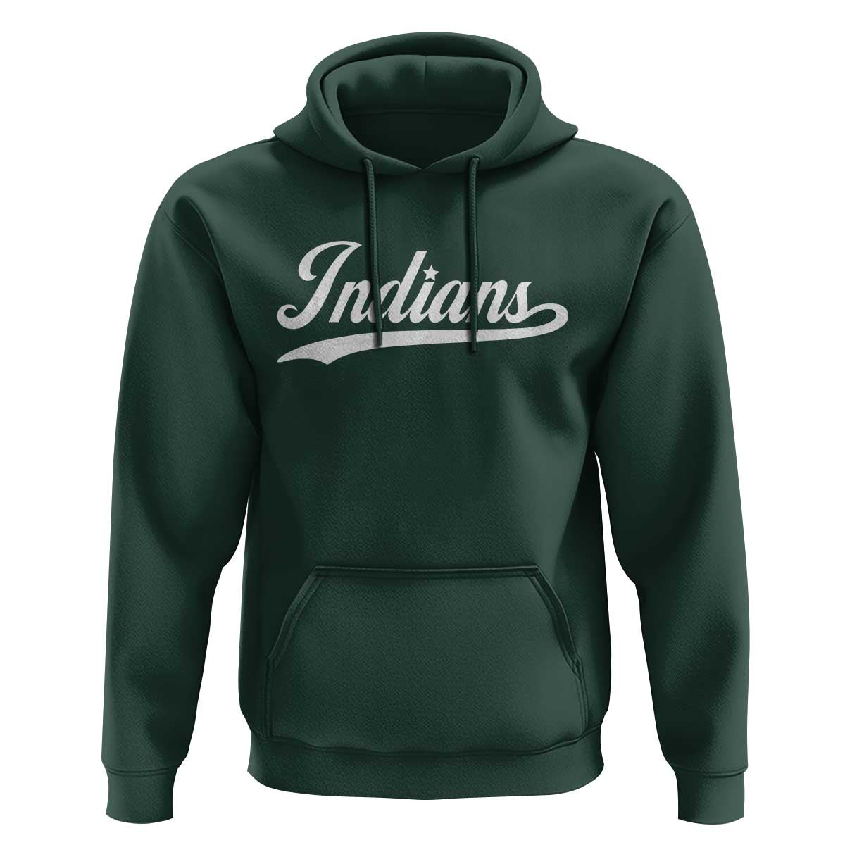 Retro Script Indians Hoodie Vintage Sports Team Name - Wonder Print Shop