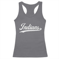 Retro Script Indians Racerback Tank Top Vintage Team Name - Wonder Print Shop