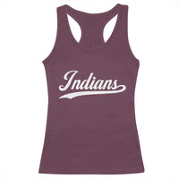Retro Script Indians Racerback Tank Top Vintage Team Name - Wonder Print Shop