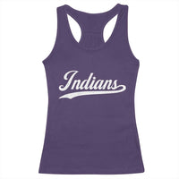 Retro Script Indians Racerback Tank Top Vintage Team Name - Wonder Print Shop
