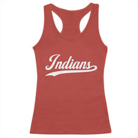 Retro Script Indians Racerback Tank Top Vintage Team Name - Wonder Print Shop