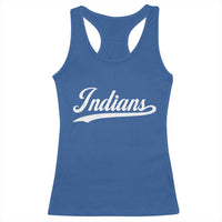 Retro Script Indians Racerback Tank Top Vintage Team Name - Wonder Print Shop
