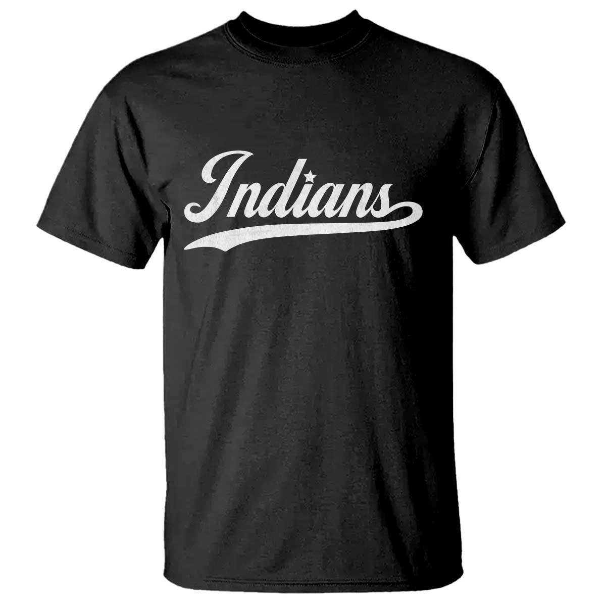 Retro Script Indians T Shirt Vintage Sports Team Name - Wonder Print Shop