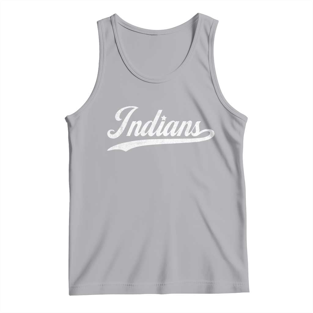 Retro Script Indians Tank Top Vintage Sports Team Name - Wonder Print Shop