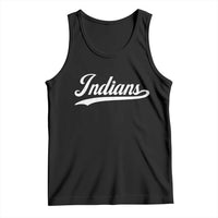 Retro Script Indians Tank Top Vintage Sports Team Name - Wonder Print Shop