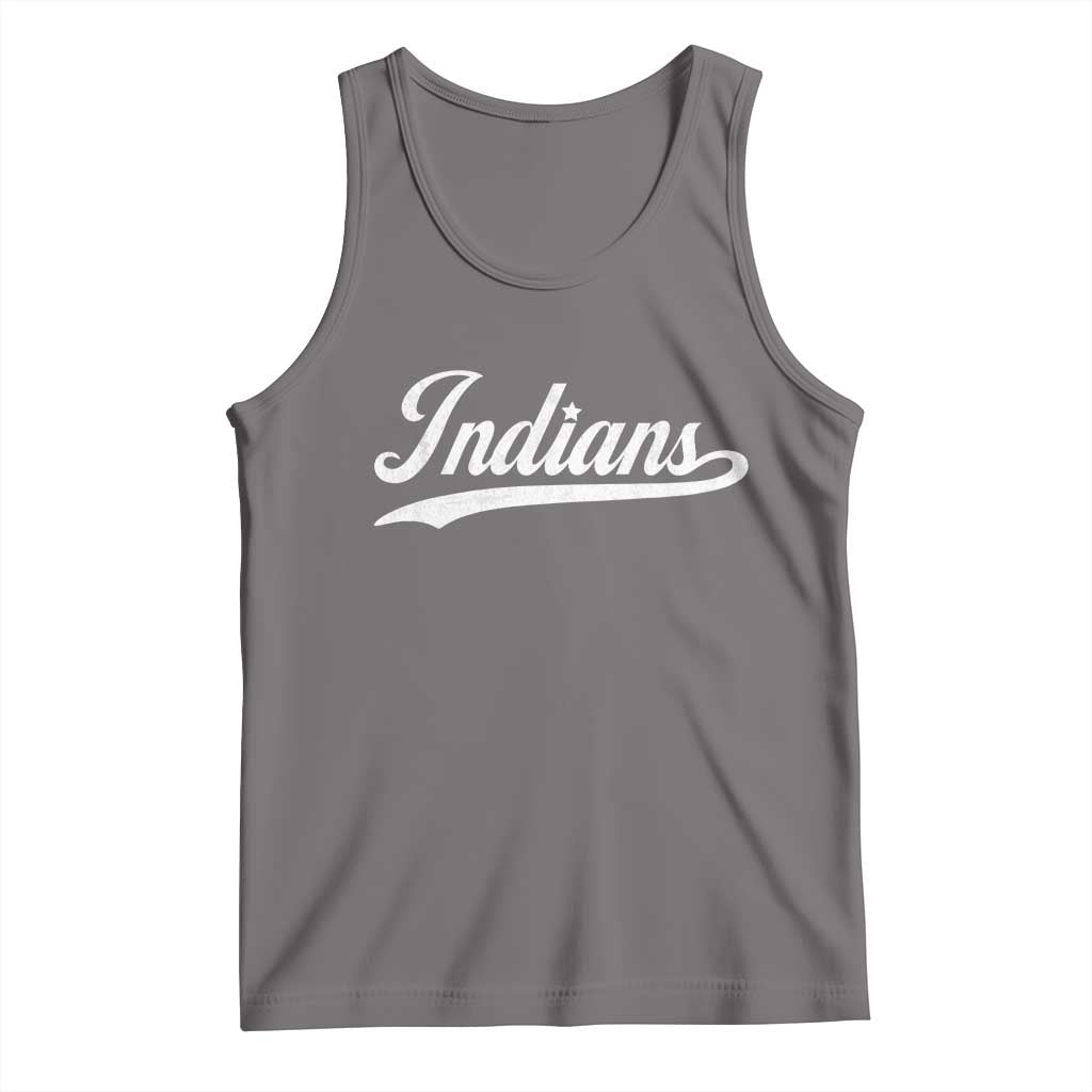 Retro Script Indians Tank Top Vintage Sports Team Name - Wonder Print Shop