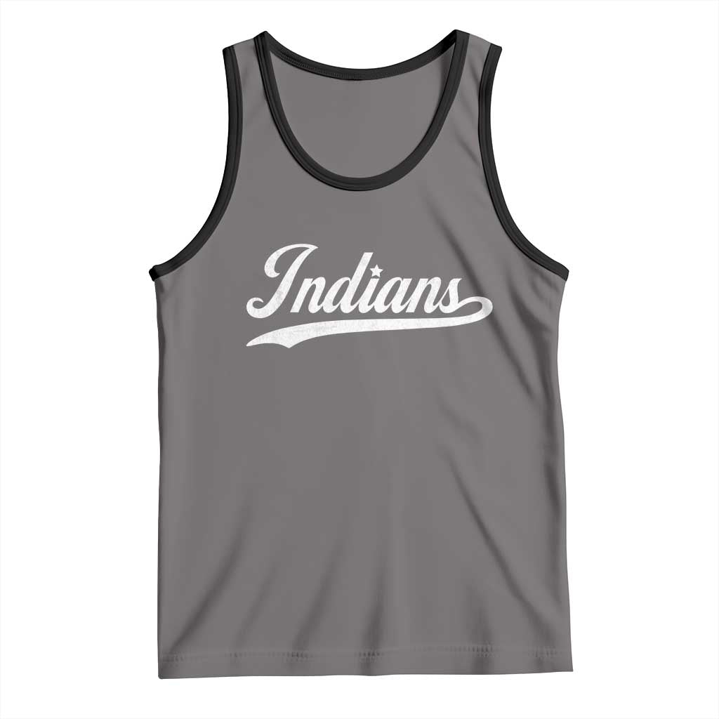 Retro Script Indians Tank Top Vintage Sports Team Name - Wonder Print Shop