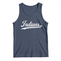 Retro Script Indians Tank Top Vintage Sports Team Name - Wonder Print Shop