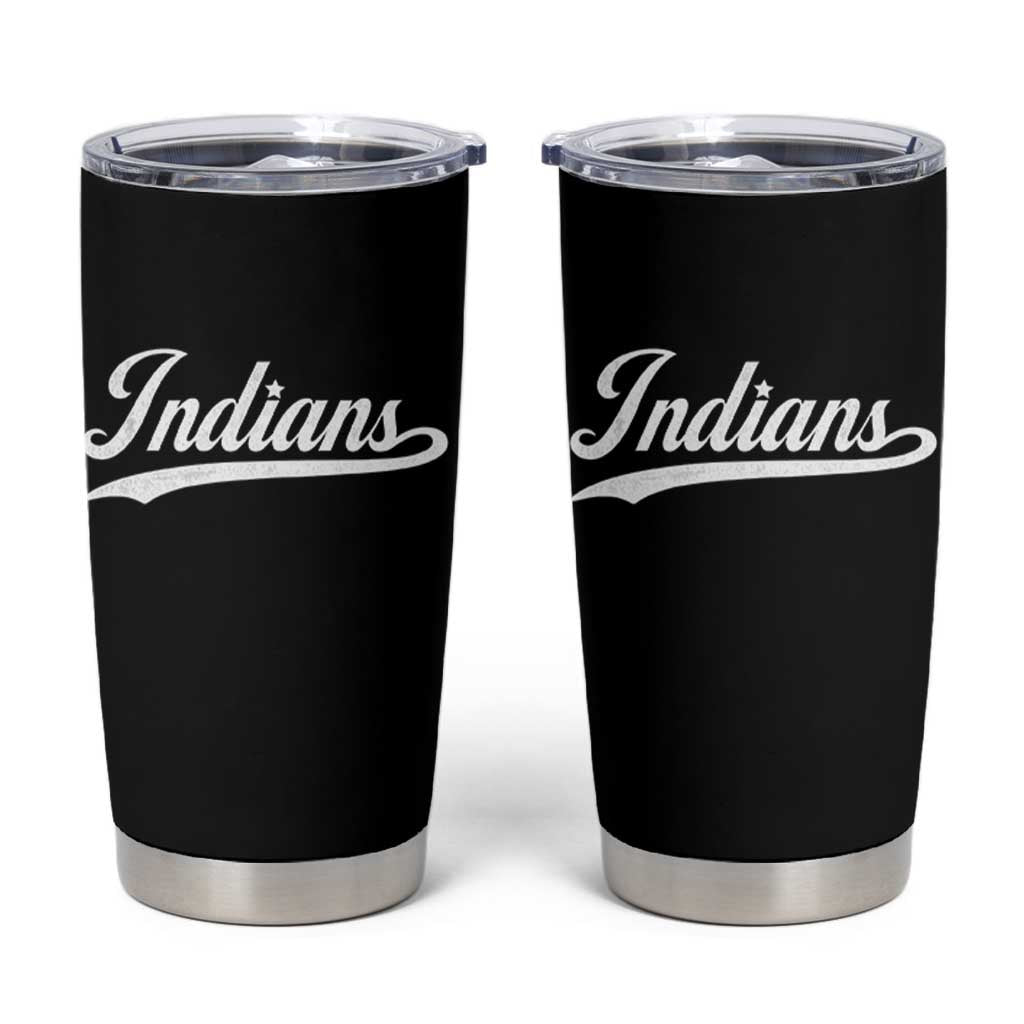 Retro Script Indians Tumbler Cup Vintage Sports Team Name - Wonder Print Shop