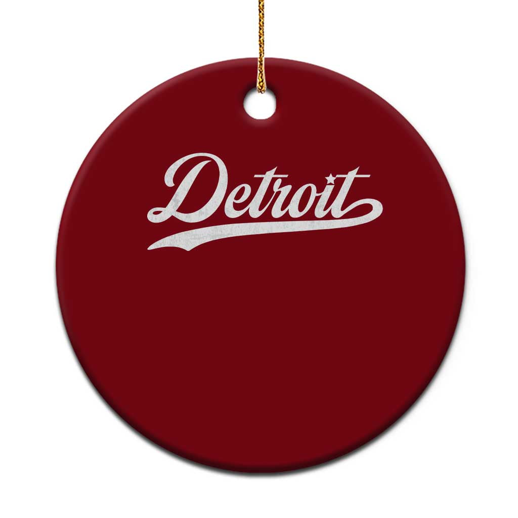 Retro Script Detroit Ceramic Ornament Vintage Sports Team Name - Wonder Print Shop
