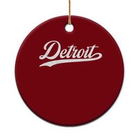 Retro Script Detroit Ceramic Ornament Vintage Sports Team Name - Wonder Print Shop