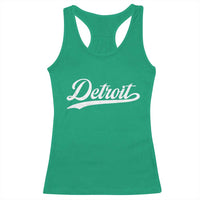 Retro Script Detroit Racerback Tank Top Vintage Team Name - Wonder Print Shop
