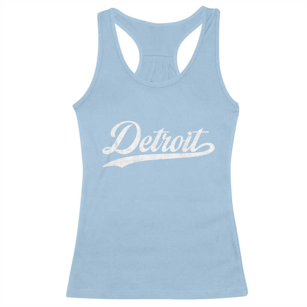 Retro Script Detroit Racerback Tank Top Vintage Team Name - Wonder Print Shop