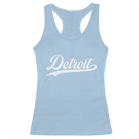 Retro Script Detroit Racerback Tank Top Vintage Team Name - Wonder Print Shop