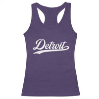Retro Script Detroit Racerback Tank Top Vintage Team Name - Wonder Print Shop