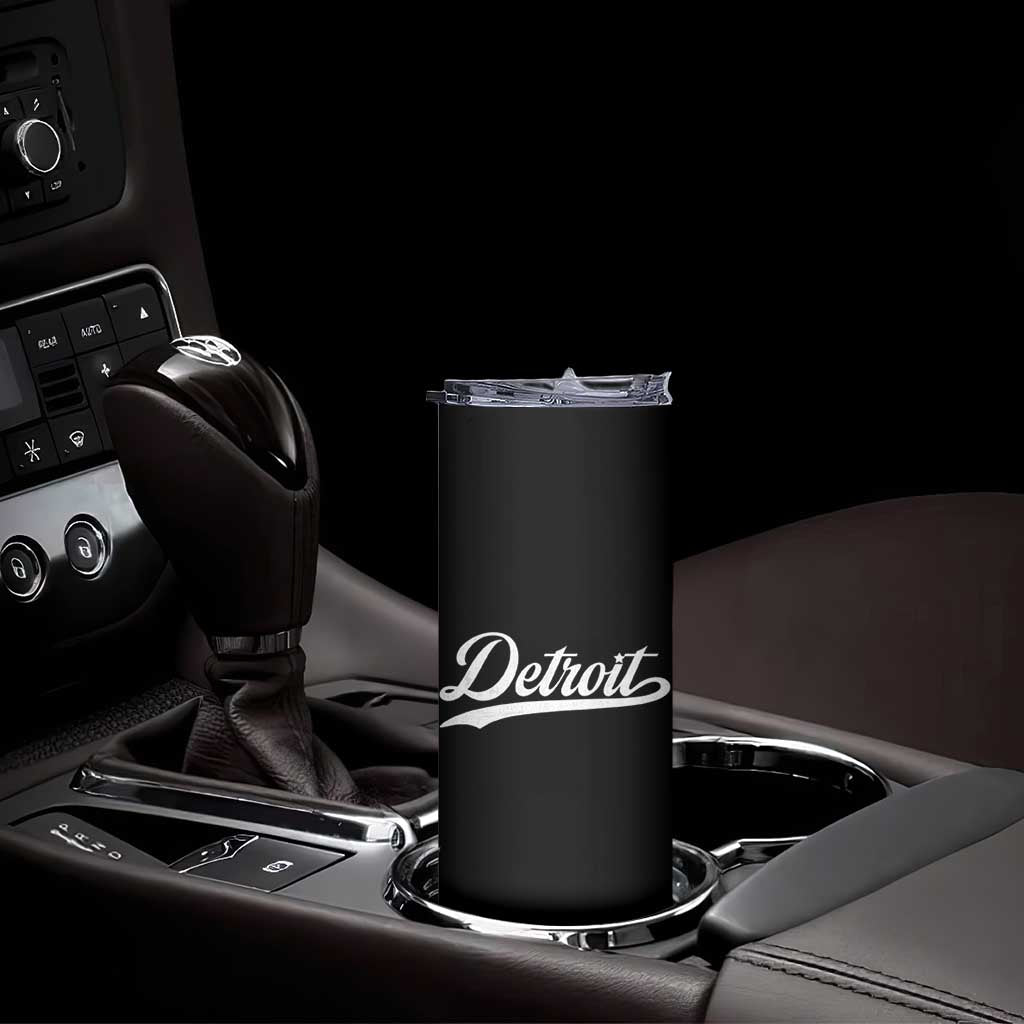 Retro Script Detroit Skinny Tumbler Vintage Sports Team Name - Wonder Print Shop