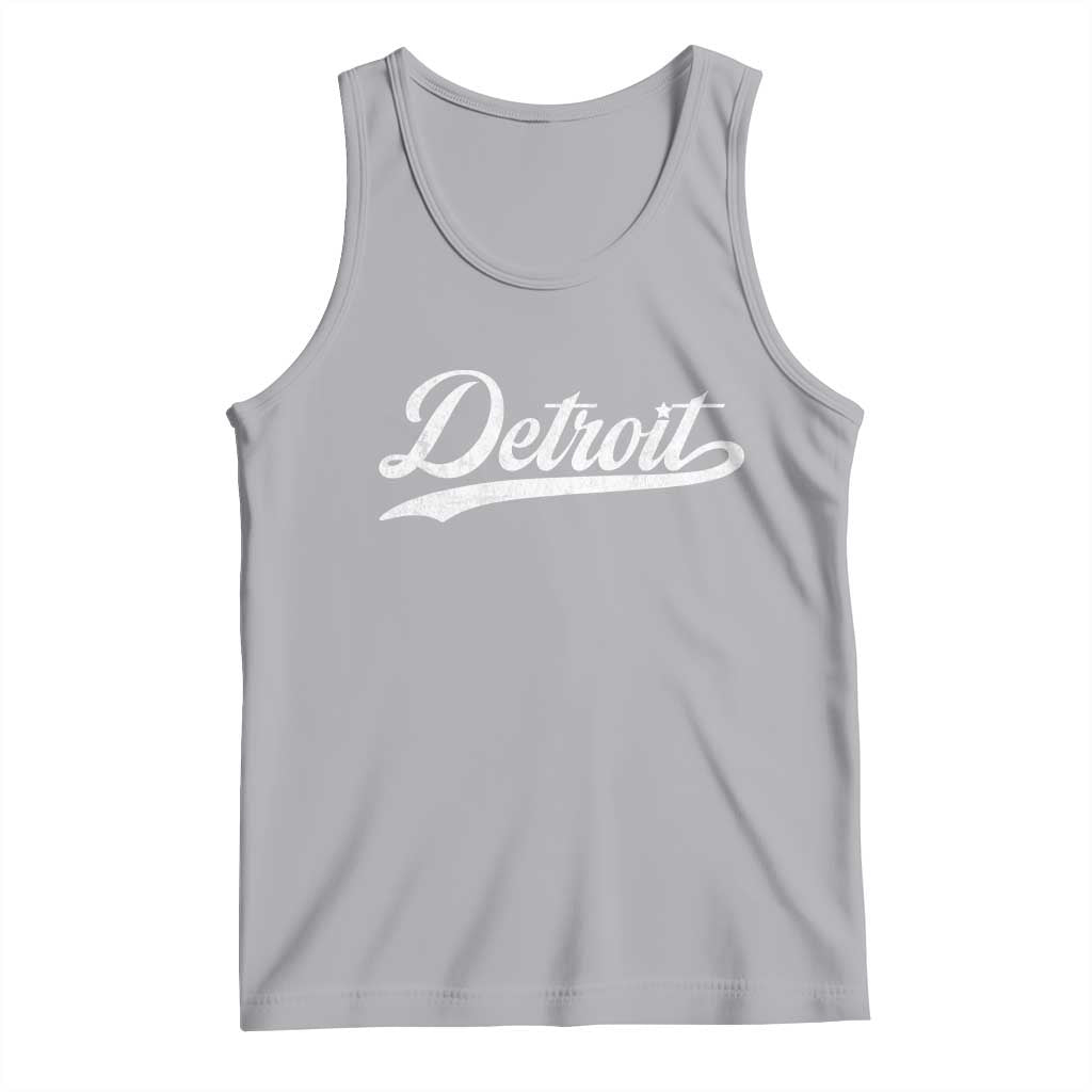 Retro Script Detroit Tank Top Vintage Sports Team Name - Wonder Print Shop