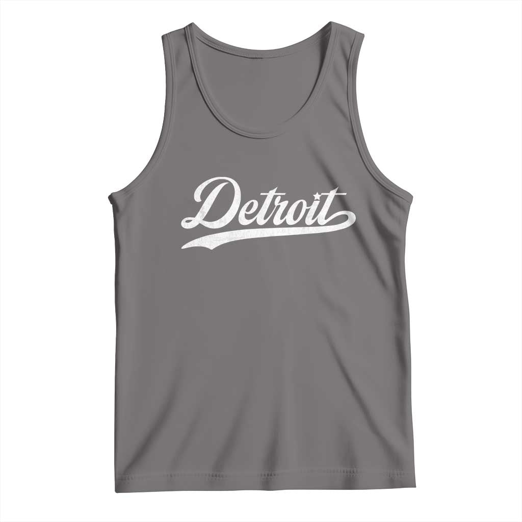 Retro Script Detroit Tank Top Vintage Sports Team Name - Wonder Print Shop