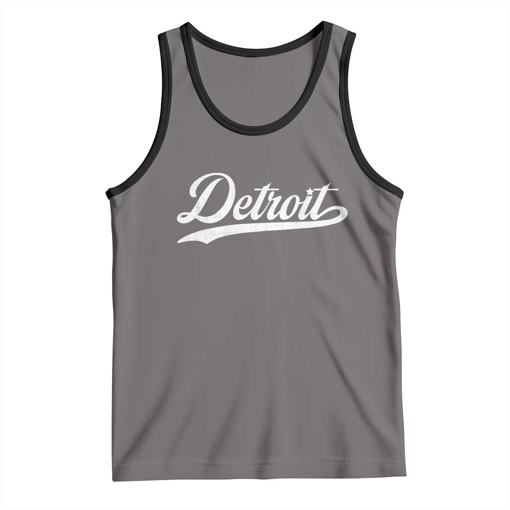 Retro Script Detroit Tank Top Vintage Sports Team Name - Wonder Print Shop