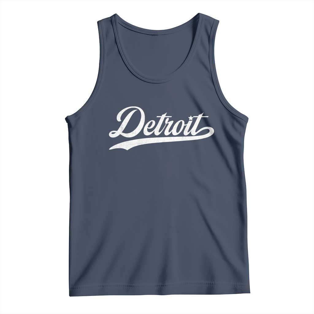 Retro Script Detroit Tank Top Vintage Sports Team Name - Wonder Print Shop