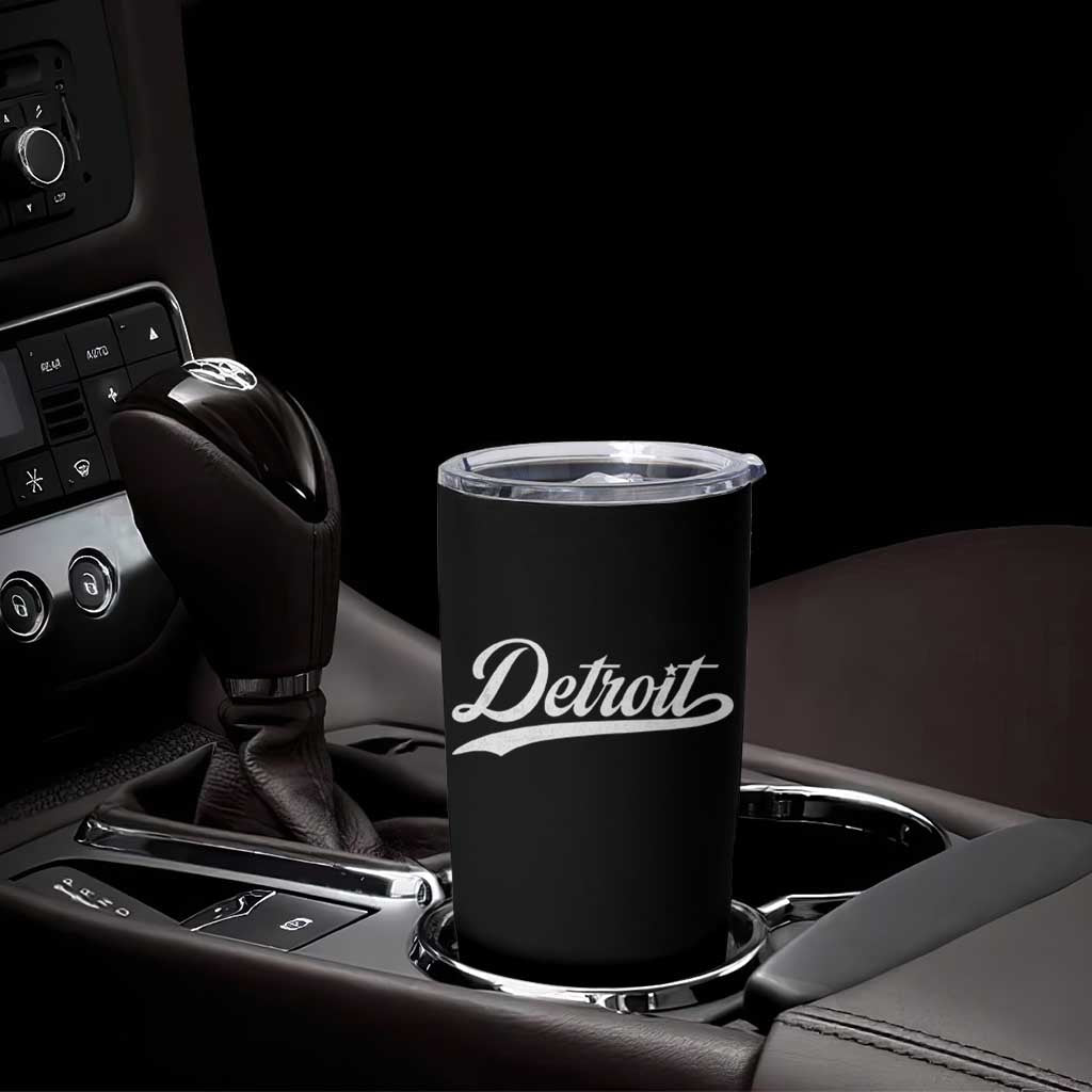 Retro Script Detroit Tumbler Cup Vintage Sports Team Name - Wonder Print Shop