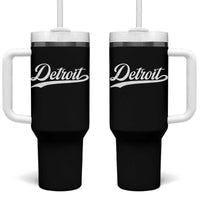 Retro Script Detroit Tumbler With Handle Vintage Sports Team Name - Wonder Print Shop