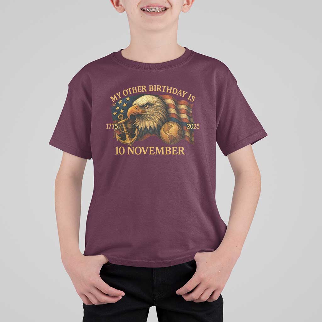 Veteran 250th Anniversary T Shirt For Kid My Other Birthday Is 10 November 1775 - Wonder Print Shop
